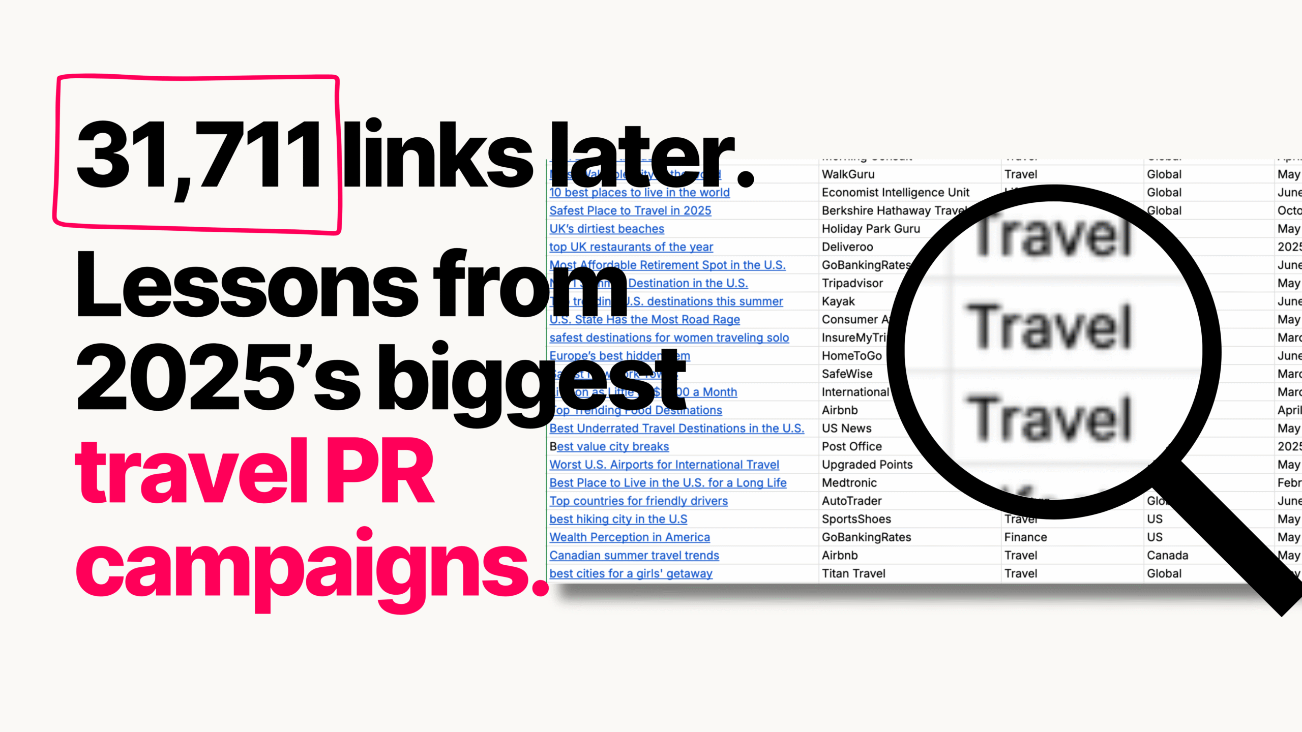 31,711 links later. Lessons from 2025’s biggest travel PR campaigns